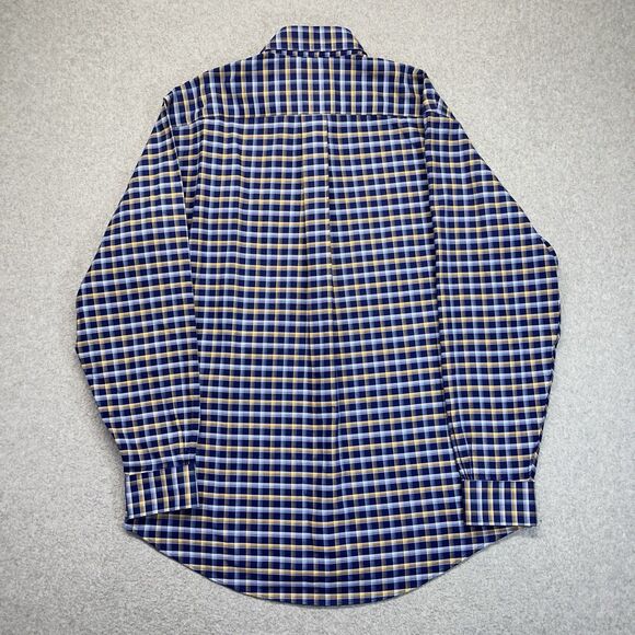 Brooks Brothers 346 Plaid Button-Down Shirt Men’s Medium Blue Yellow Long Sleeve - Picture 11 of 14